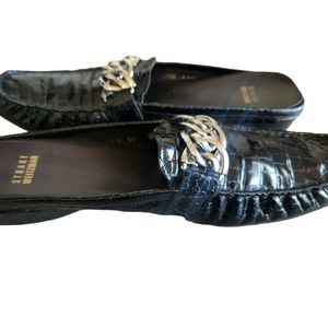 Stuart Weitzman Black Luxe Mules